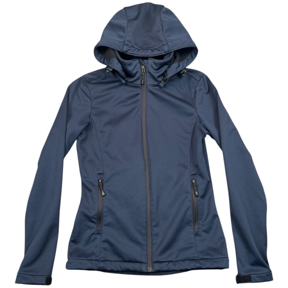 Stedman Lux Softshell Jacket Navy Hooded Fleece Lined Zip Up - XS